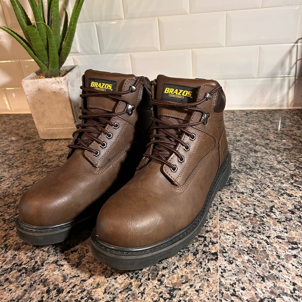 Brazos steel toe oil and slip resistant boots.🥾
